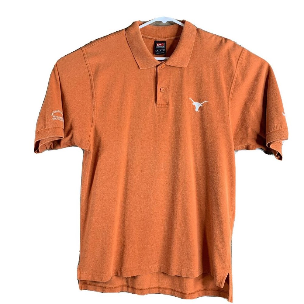 Nike Team Mens SS Polo Shirt 13th Golf Classic Embroid U Texas Longhorn Orange M
